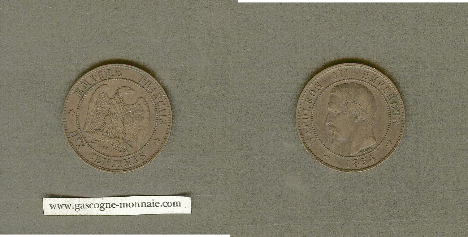 10 centimes Napoléon III 1854W Lille TTB+